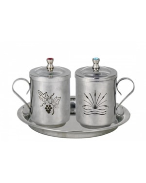 GALHETA 8,5CM DE ALTURA INOX 110ML COM PEDRAS