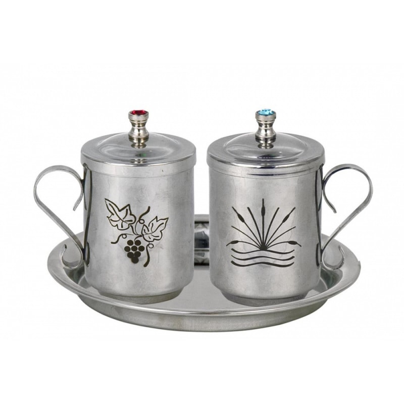 GALHETA 8,5CM DE ALTURA INOX 110ML COM PEDRAS
