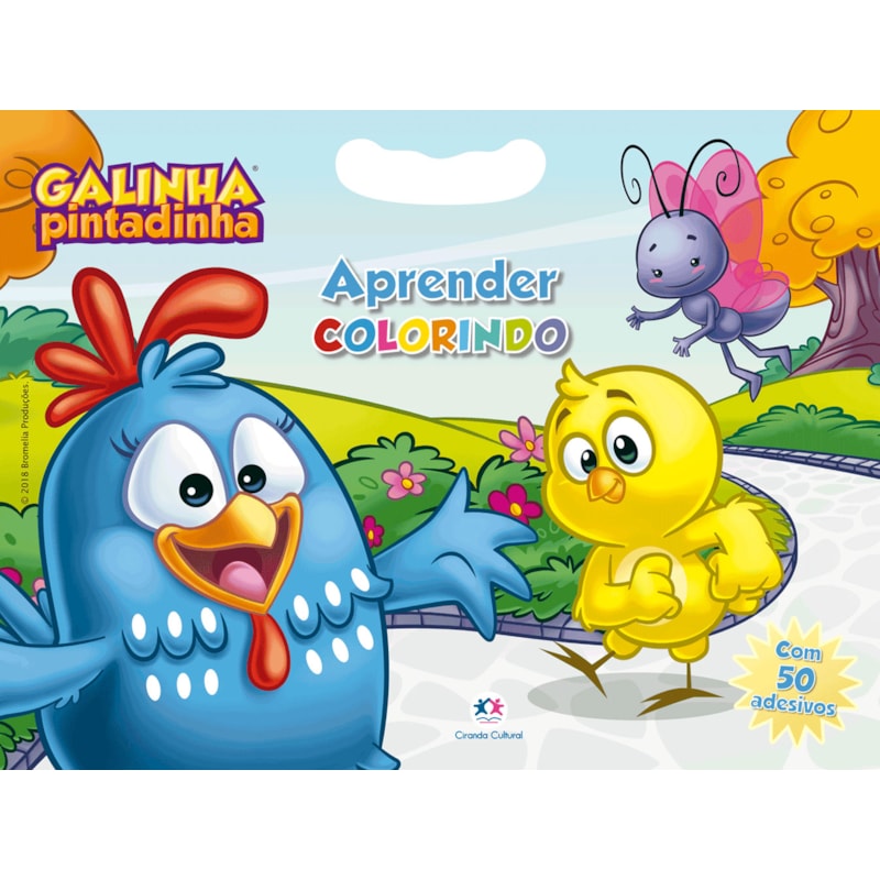 GALINHA PINTADINHA - APRENDER COLORINDO - COM 50 ADESIVOS