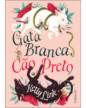 Gata branca, cão preto