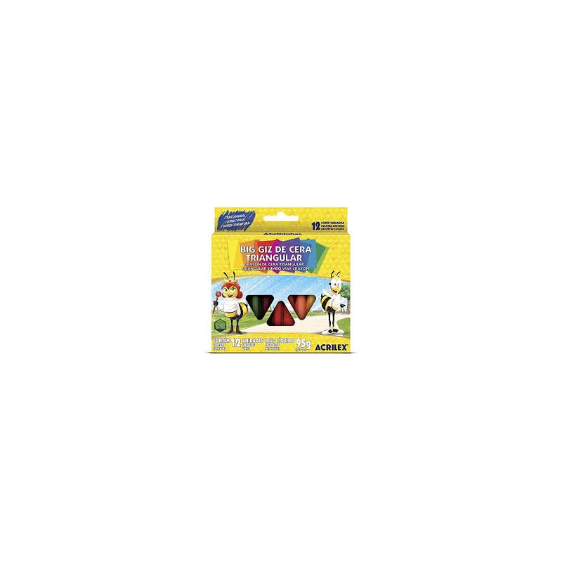 GIZ CERA ACRILEX TRIANGULAR COM 12 CORES