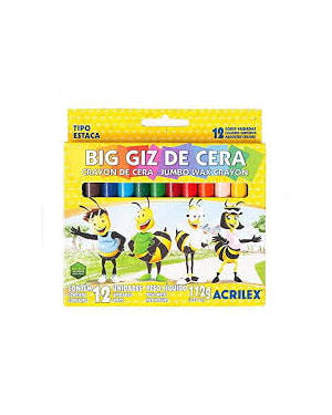 GIZ DE CERA ACRILEX BIG COM 12 CORES