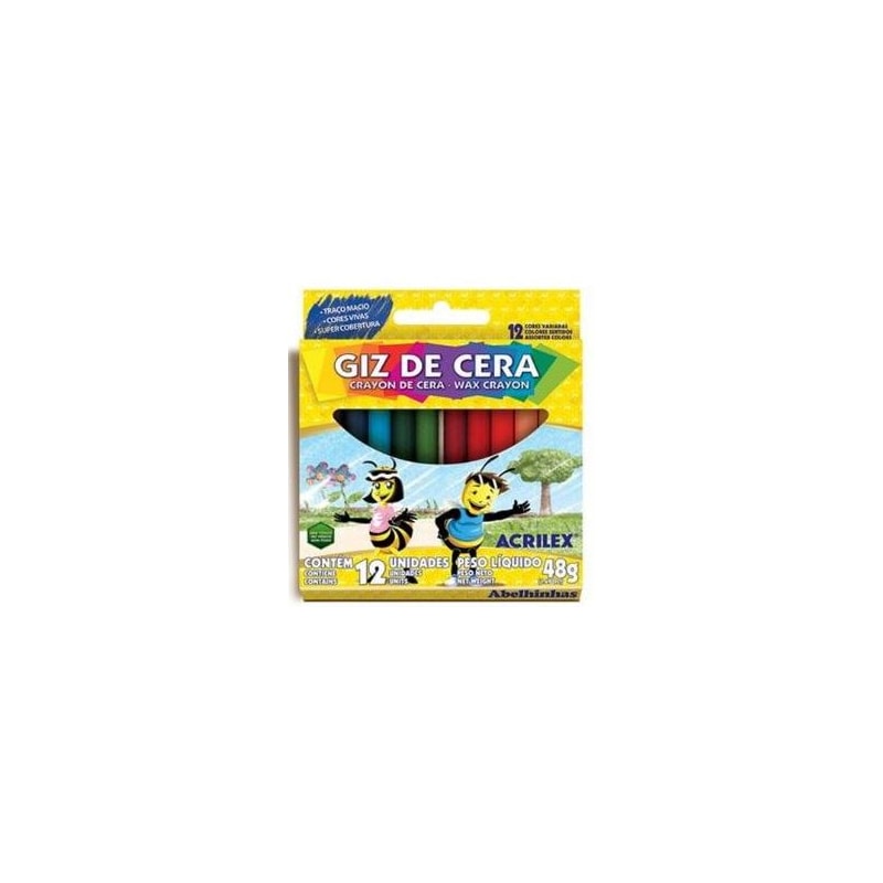 GIZ DE CERA ACRILEX PEQUENO COM 12 CORES