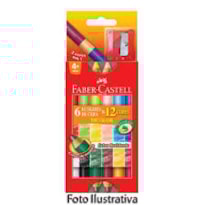 GIZ DE CERA FABER CASTELL COM 06 CORES BICOLOR