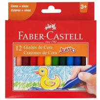 GIZ DE CERA FABER CASTELL JUMBO COM 12 CORES