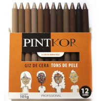 GIZ DE CERA PINTKOR PROFISSIONAL TONS DE PELE COM 12 CORES