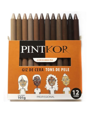 GIZ DE CERA PINTKOR PROFISSIONAL TONS DE PELE COM 12 CORES