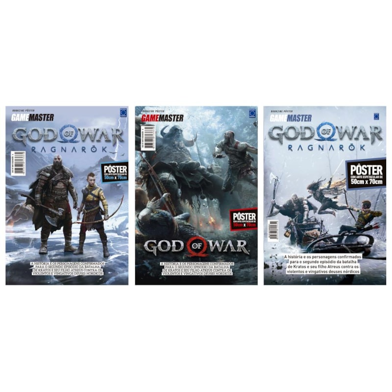 GOD OF WAR RAGNAROK - COLEÇÃO 3 PÔSTERES - SUPERPÔSTER GAME MASTER