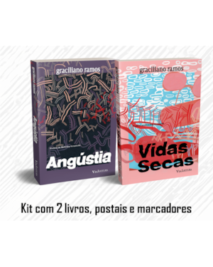 GRACILIANO RAMOS - VIDAS SECAS + ANGÚSTIA: KIT COM 2 LIVROS, POSTAIS E MARCADORES