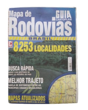 GUIA CARTOLPLAM MAPA RODOVIAS BRASIL CAPA PVC