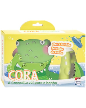 Happy Baby Meu Livrinho Fantoche de Banho: Cora, a Crocodilo vai para o Banho