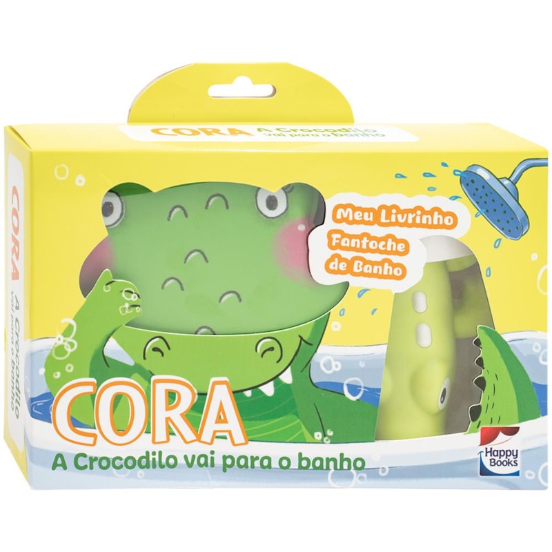 Happy Baby Meu Livrinho Fantoche de Banho: Cora, a Crocodilo vai para o Banho