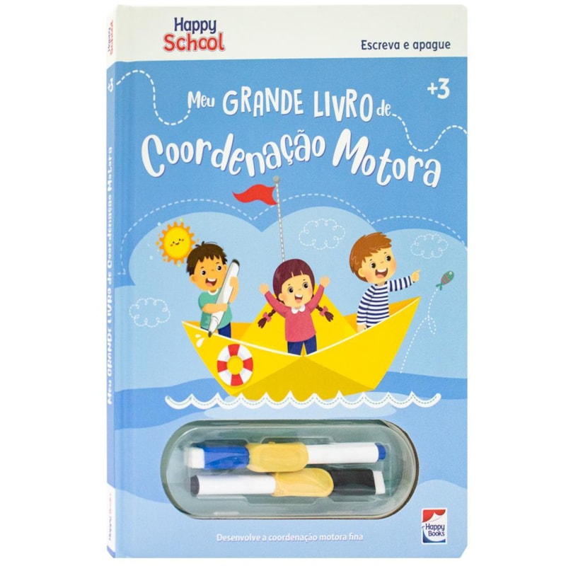 HAPPY SCHOOL ESCREVA E APAGUE MEU GRANDE LIVRO DE COORDENAÇÃO MOTORA