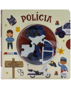 Happy Wood Livro Quebra-Cabeça de Madeira: Polícia