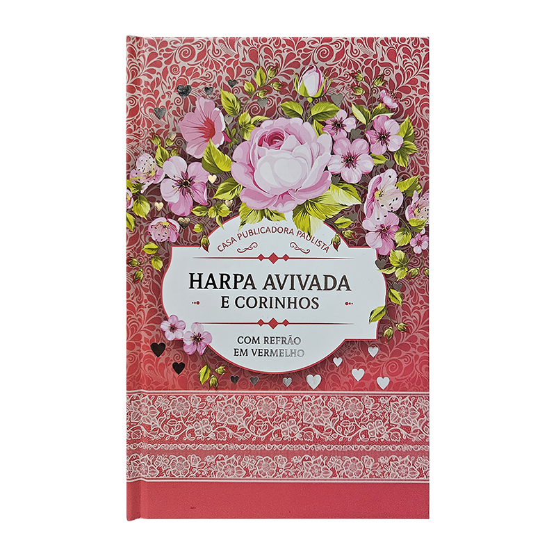 HARPA AVIVADA E CORINHOS LETRA HIPERGRANDE 03 FLORAL ROSA