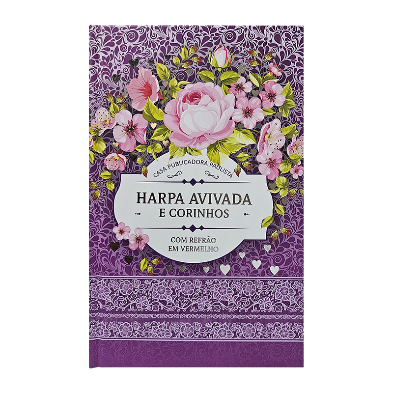 HARPA AVIVADA E CORINHOS LETRA HIPERGRANDE E 01 FLORAL LILÁS