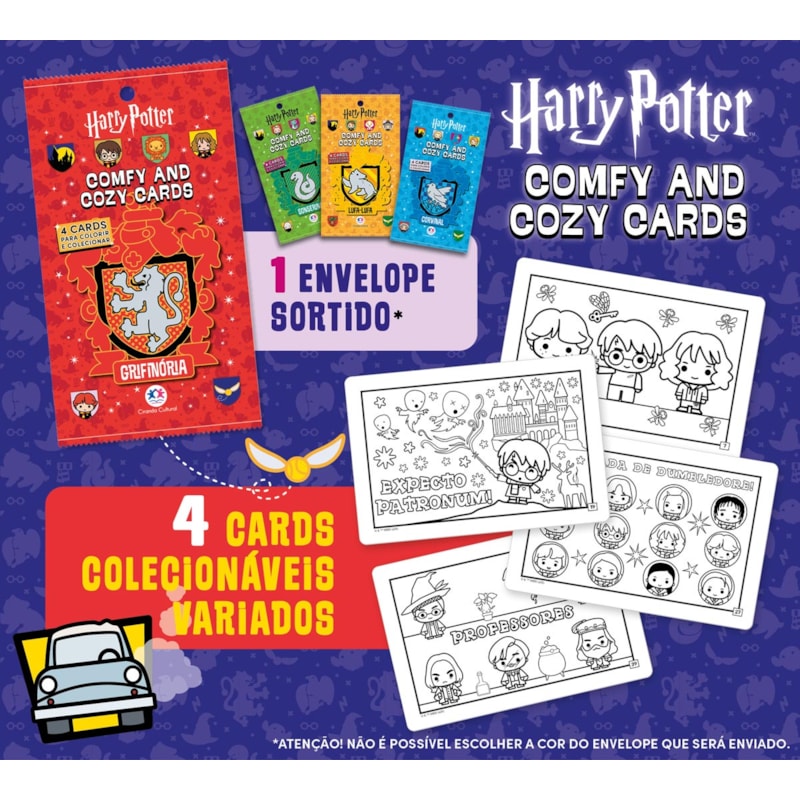 Harry Potter - Comfy and Cozy 4 Cards para colorir e colecionar