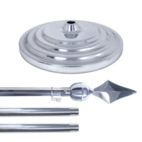 HASTE ALUMINIO COMPLETA 240CM C/ BASE