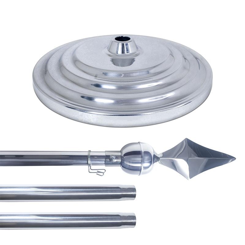 HASTE ALUMINIO COMPLETA 240CM C/ BASE