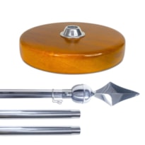 HASTE ALUMINIO COMPLETA 240CM C/BASE MADEIRA