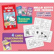 Hello Kitty - Comfy and Cozy 4 Cards para colorir e colecionar