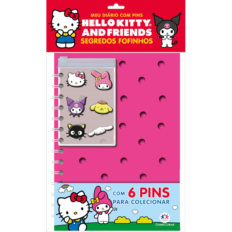 HELLO KITTY - LEIA E COLECIONE - DIÁRIO COM PINS