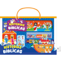 Histórias bíblicas - Livro maleta divertida com lápis e cartela de adesivos