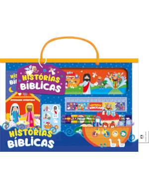 Histórias bíblicas - Livro maleta divertida com lápis e cartela de adesivos
