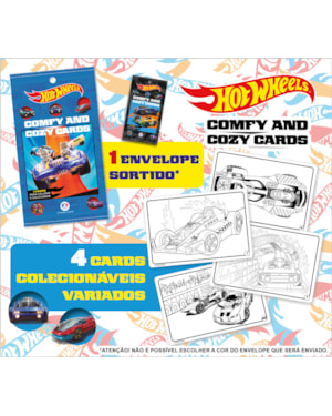 HOT WHEELS - COMFY AND COZY 4 CARDS PARA COLORIR E COLECIONAR