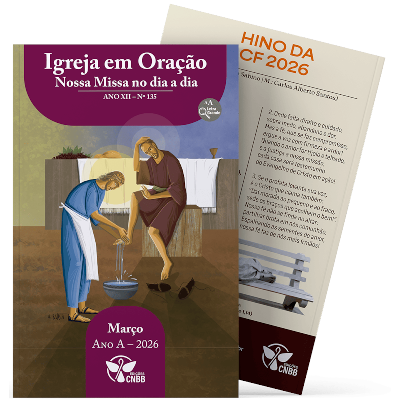 Igreja em oracação de março - 2026 - letra grande: nossa missa no dia a dia
