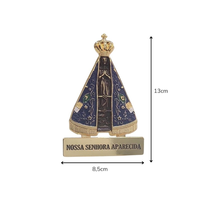 IMAGEM DE MESA NOSSA SENHORA APARECIDA 13CM METAL ZAMAC
