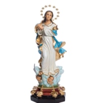 IMAGEM IMACULADA CONCEIÇÃO 52CM DE ALTURA C/ OLHOS DE VIDRO SIMPLES