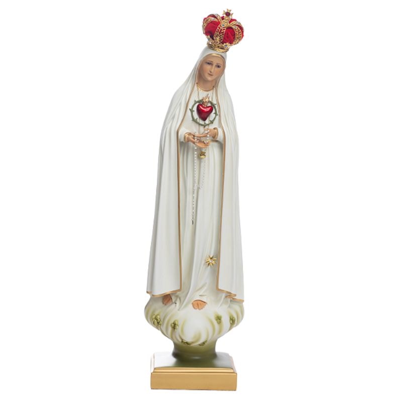 IMAGEM IMACULADO CORAÇÃO DE FÁTIMA 75CM DE ALTURA C/ OLHOS DE VIDRO