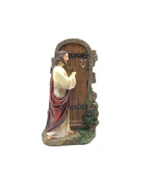 IMAGEM JESUS BATENDO NA PORTA 22CM DE ALTURA