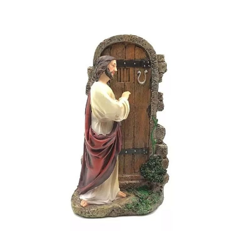 IMAGEM JESUS BATENDO NA PORTA 22CM DE ALTURA