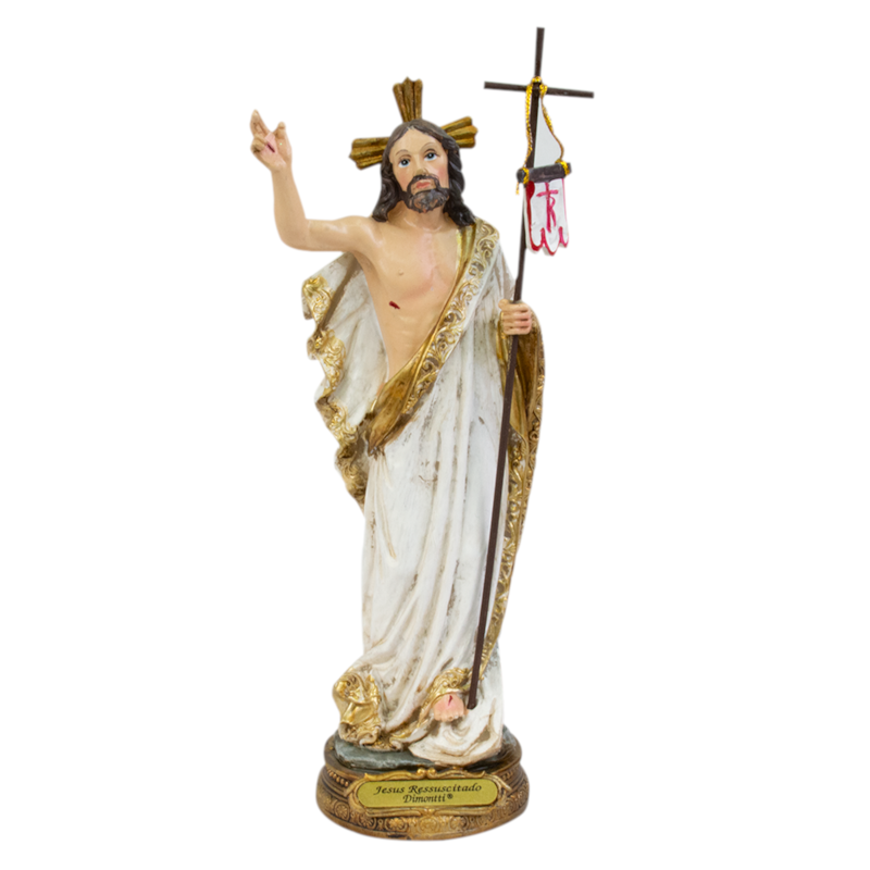 IMAGEM JESUS RESSUSCITADO 15CM DE ALTURA