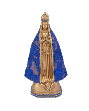 IMAGEM NOSSA SENHORA APARECIDA 40CM DE ALTURA COM RENDA AZUL