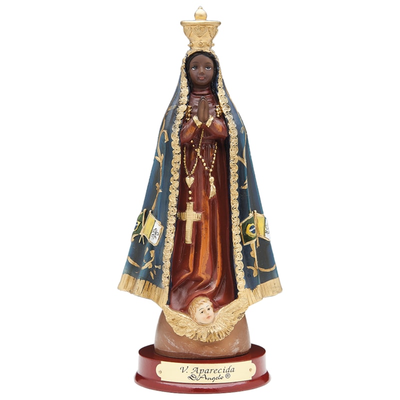 IMAGEM NOSSA SENHORA APARECIDA S/ BANDEIRA 14CM DE ALTURA