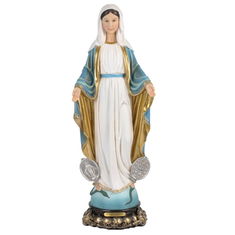 IMAGEM NOSSA SENHORA DAS GRAÇAS 13CM DE ALTURA MEDALHA MILAGROSA