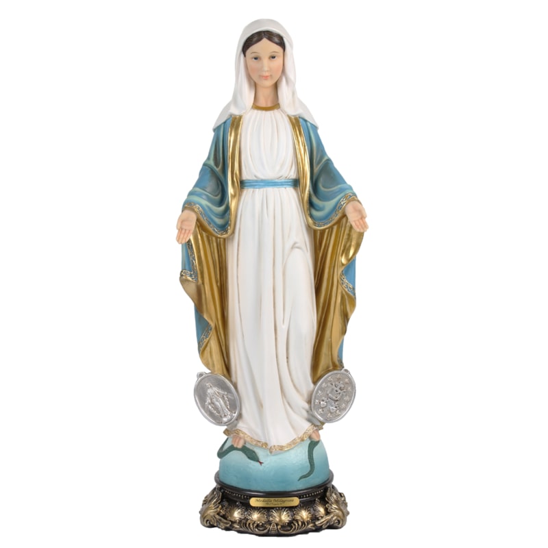 IMAGEM NOSSA SENHORA DAS GRAÇAS 20CM DE ALTURA MEDALHA MILAGROSA