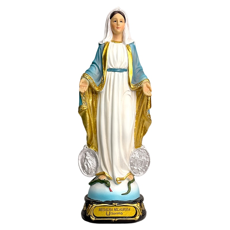 IMAGEM NOSSA SENHORA DAS GRAÇAS COM MEDALHA 20CM DE ALTURA
