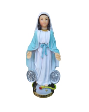 IMAGEM NOSSA SENHORA DAS GRAÇAS MEDALHA MILAGROSA 8CM BR