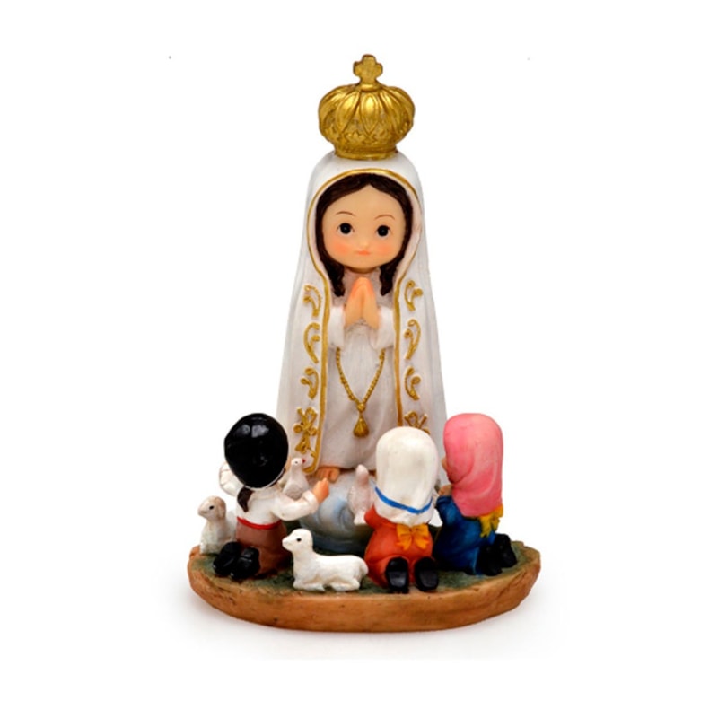 IMAGEM NOSSA SENHORA DE FÁTIMA 10CM DE ALTURA INFANTIL