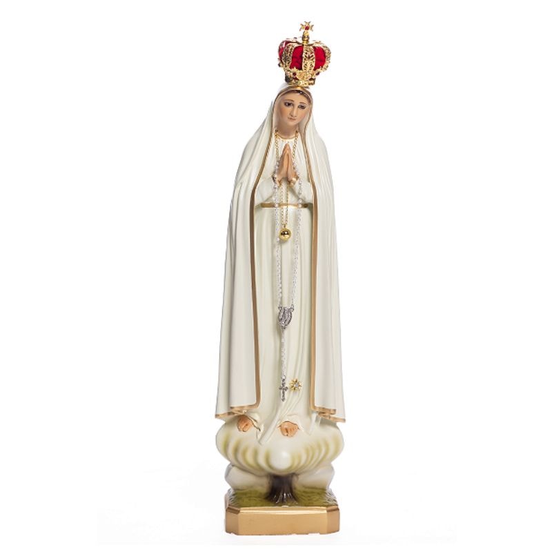 IMAGEM NOSSA SENHORA DE FÁTIMA 43CM C/ OLHOS DE VIDRO