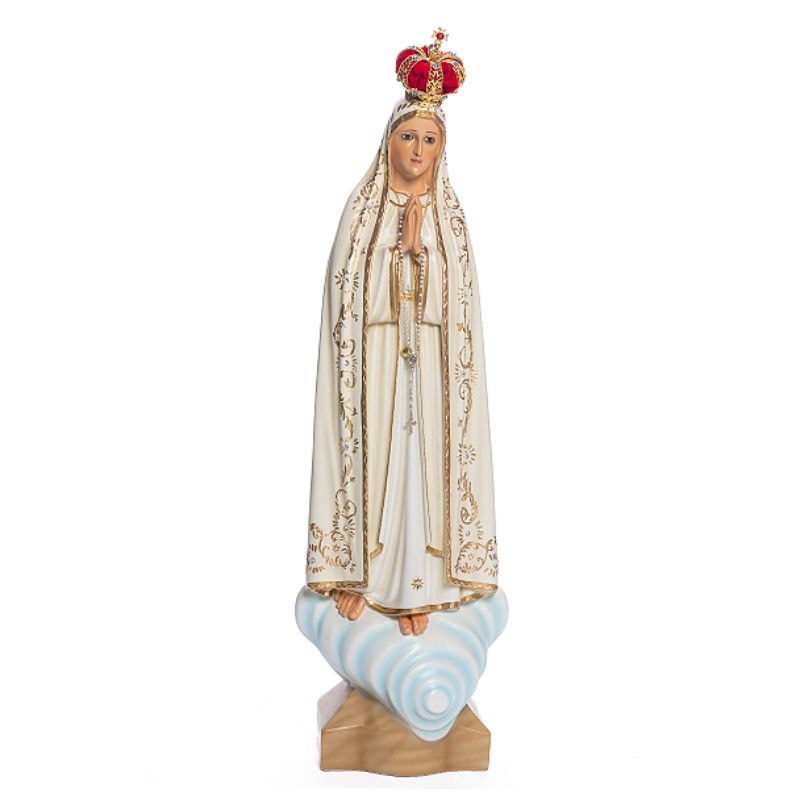 IMAGEM NOSSA SENHORA DE FÁTIMA 65CM DE ALTURA C/ OLHOS DE VIDRO