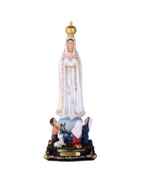 IMAGEM NOSSA SENHORA DE FÁTIMA COM PASTORES 30CM DE ALTURA