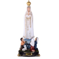 IMAGEM NOSSA SENHORA DE FÁTIMA COM PASTORES 40CM DE ALTURA