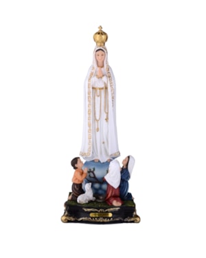 IMAGEM NOSSA SENHORA DE FÁTIMA COM PASTORES 40CM DE ALTURA