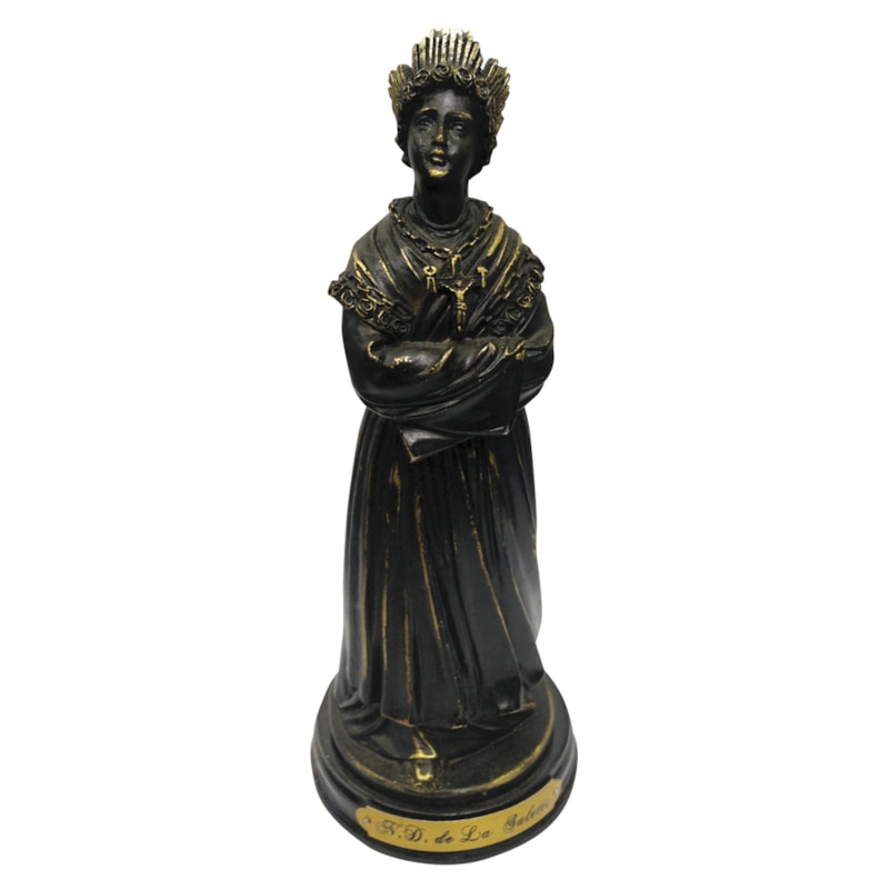 IMAGEM NOSSA SENHORA DE LA SALETTE 16CM DE ALTURA PRETA