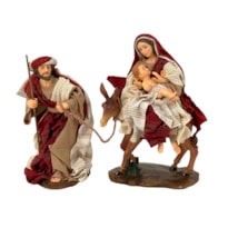 IMAGEM NOSSA SENHORA DO DESTERRO 15CM ROUPA TECIDO VERMELHO 2 PEÇAS